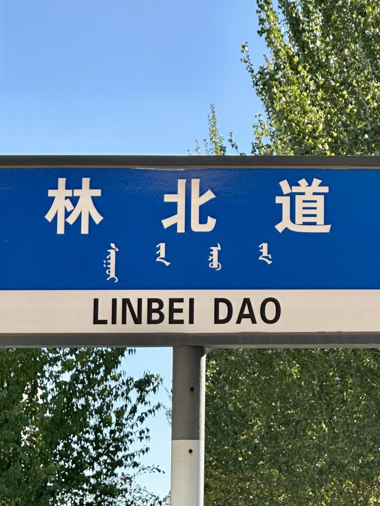 Mongolian language road signs