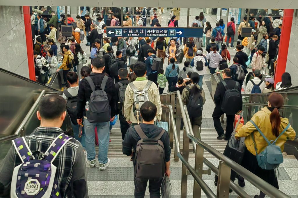 The crowd in the subway